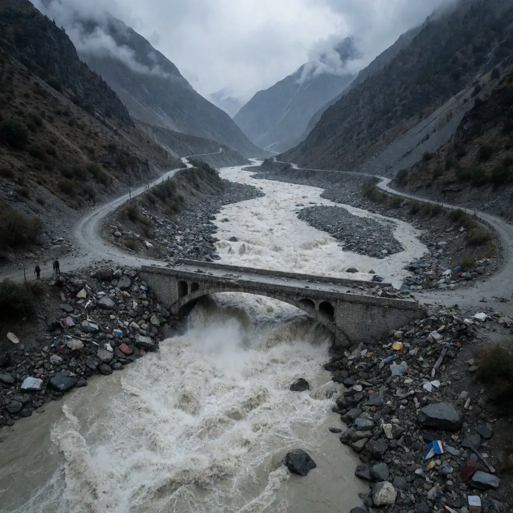 Inundaciones en la frontera entre Nepal y el Tíbet